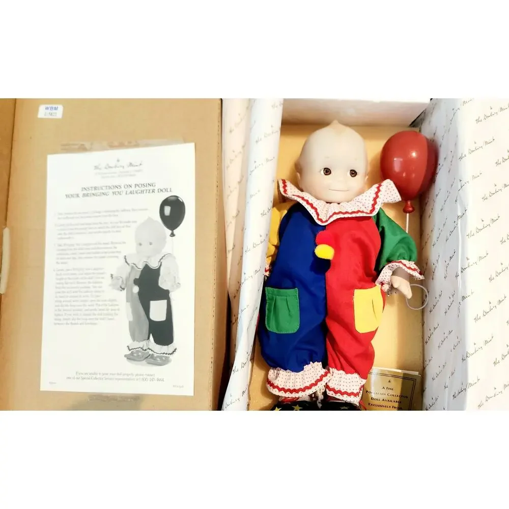 Danbury Mint Kewpie Bringing You Laughter Clown Doll 1997 Jesco 12” Box Balloon